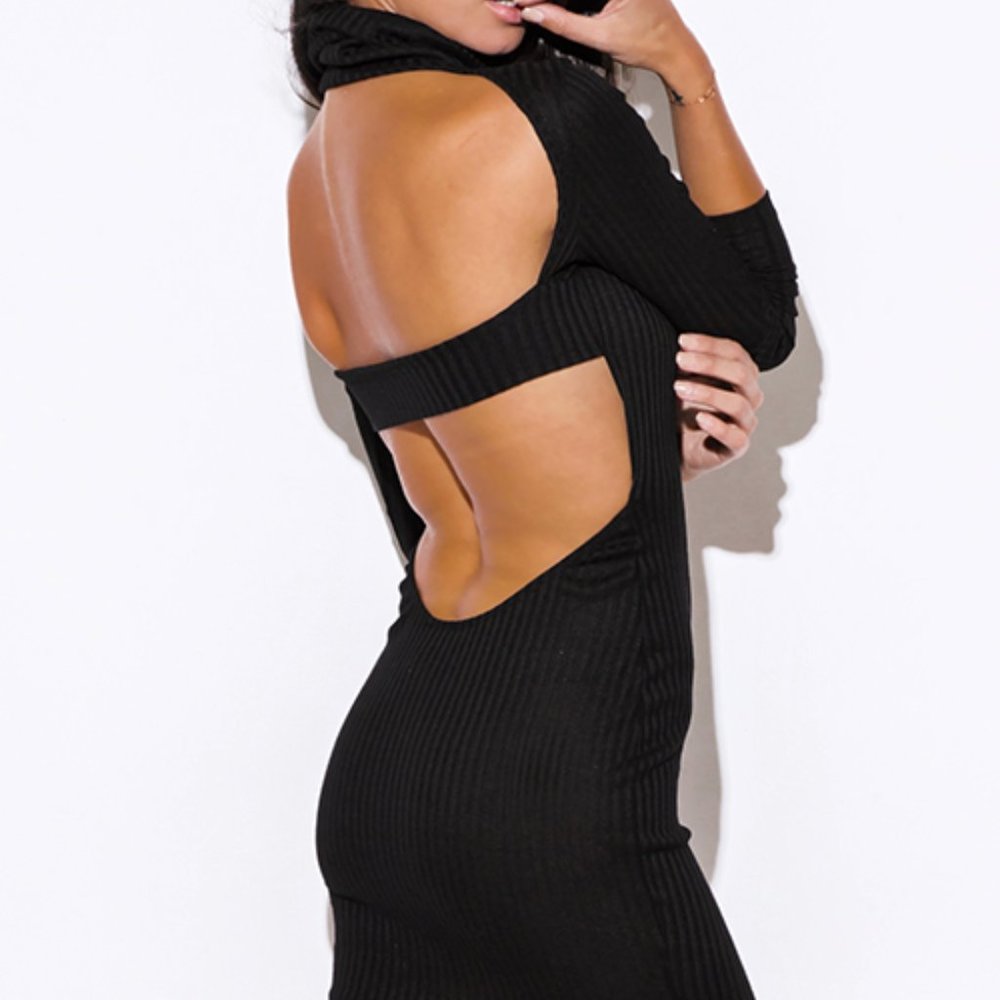 NEW - Sexy mini Dress all black by Wenjie Sz L